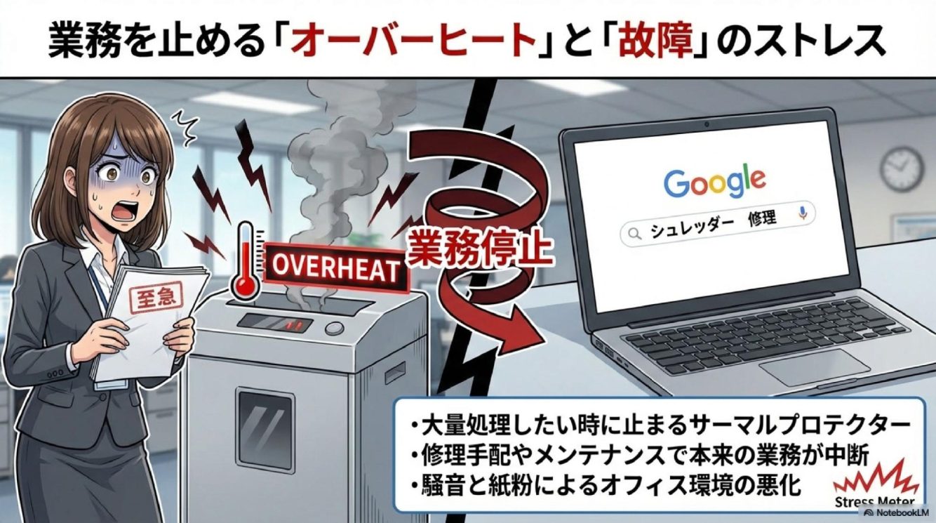 シュレッダー作業のストレス
