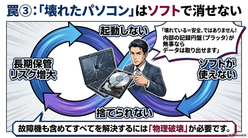 故障したハードディスクの処理