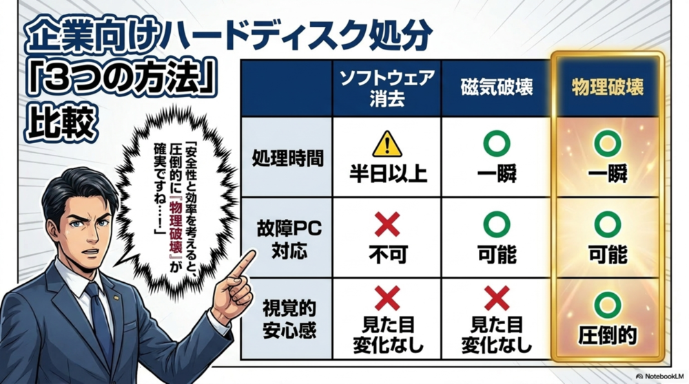 企業向けハードディスク処分方法