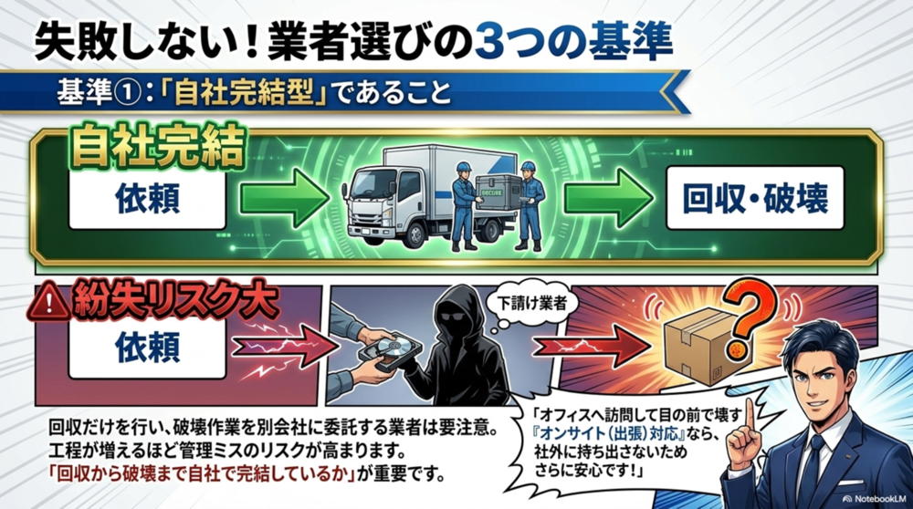 ハードディスク廃棄業者の選び方