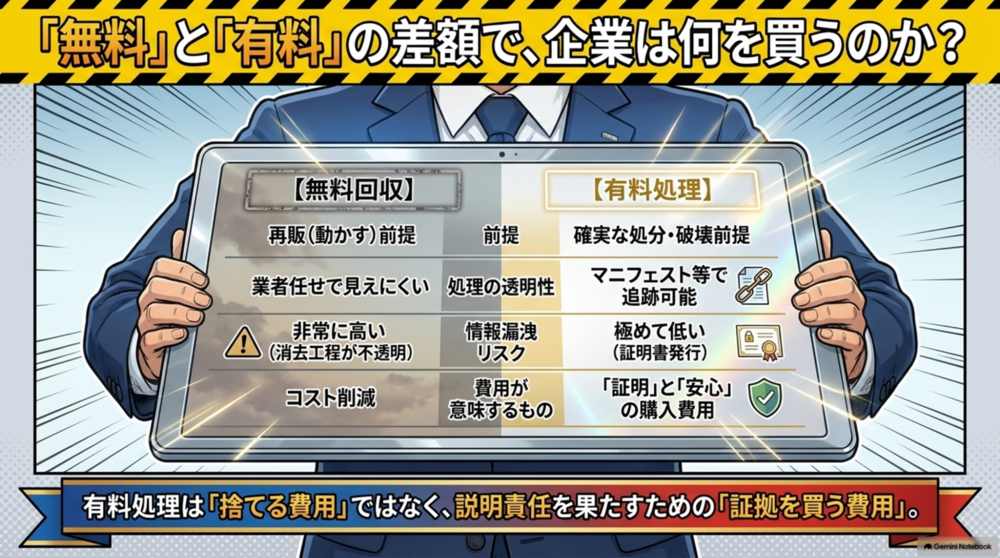無料回収と有料処理の違い